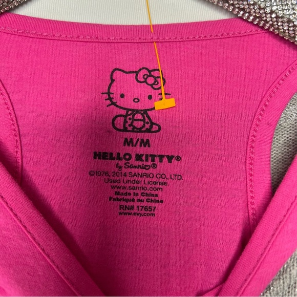 Hello kitty sparkly top long sleeve tank top underneath sequin heart front - Picture 9 of 11